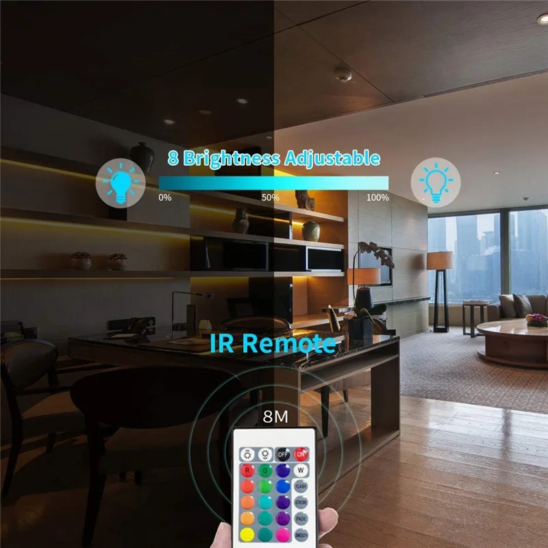 5M/16.4ft TUYA USB LED Strip 5V Black Strip Lights Lighting work with Alexa Google Smart Life APP Control with 24Keys Remote