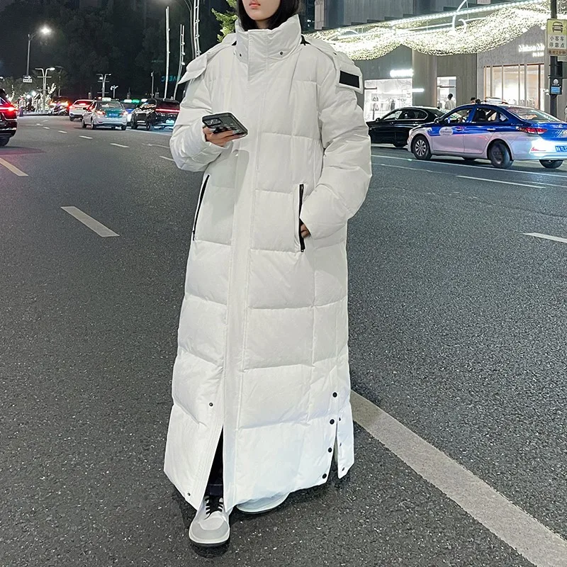 

Новая модная корейская удлиненная куртка-пуховик 2025 года, осенне-зимняя, для пар, мужская и женская, повседневная, свободного кроя, из полиэфирного волокна