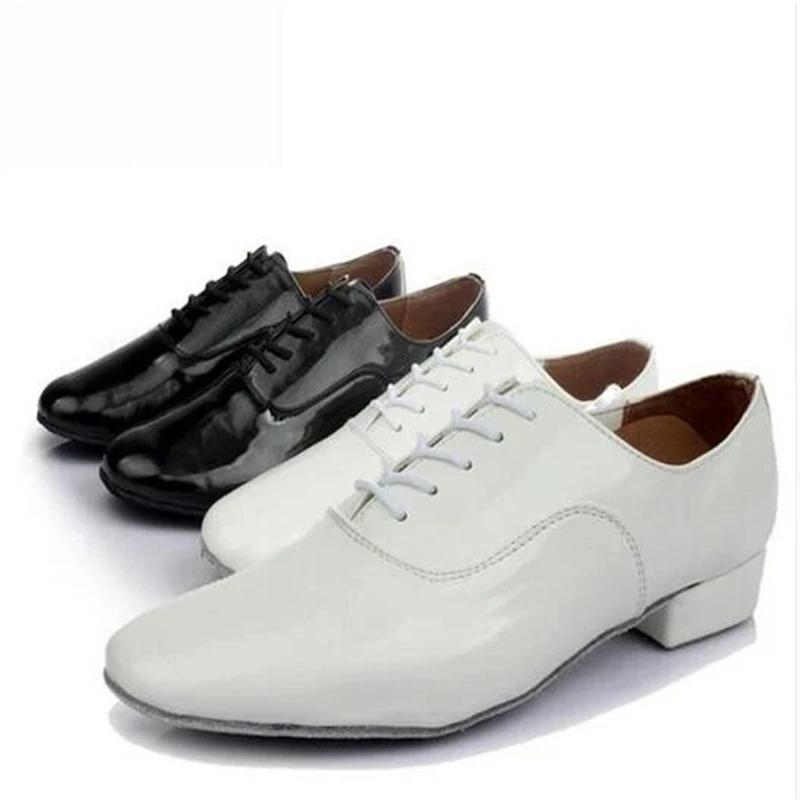 Scarpe da ballo latino professionali per uomo nero bianco tacco basso altezza 2.5cm scarpe da Tango da sala/scarpe Jazz/scarpe da Salsa