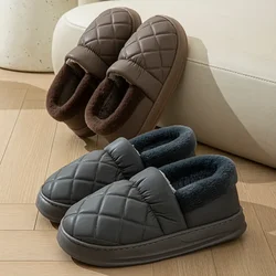 Big Size 50 51 Winter Warm Slippers Waterproof Home Men Casual Shoes Bedroom Indoor Non Slip Flats Outdoor Platform Furry Slides