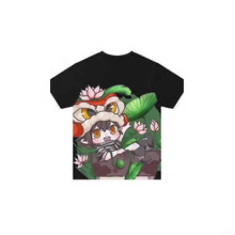 Xingshi Hand Drawn Design 3D Printed Cultural Shirt Anime Peripheral Summer Trend Casual Loose Short Sleeved T-shirt