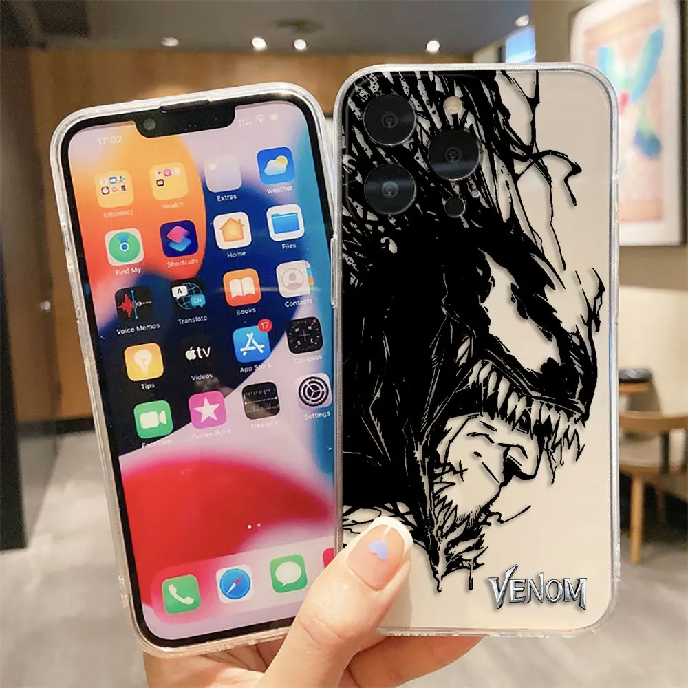 

Marvel Spider-Man Vonom Lines Custom Photo Phone Case For Redmi Note 14 13 12 12S 11 11T 11S 10 9 10S 9S 9T 8 Pro Max Clear Case