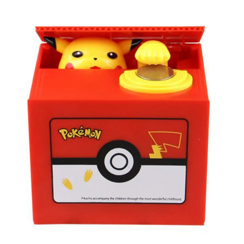 Pokemon Pikachu Coin Piggy Bank with Music Stealing Money Box Action Figure Toys Electronic Money Saving Box Kids Gift