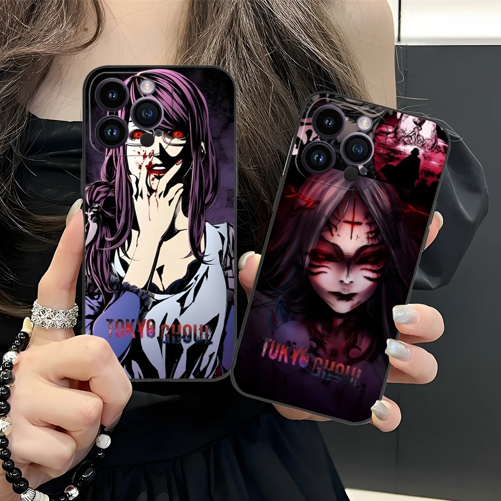 Tokyo Ghoul Rize Colour Mobile Cell Phone Case for iPhone 16 15 14 13 12 11 X XR XS 8 7 Pro Max Plus Mini Black Cover Shell