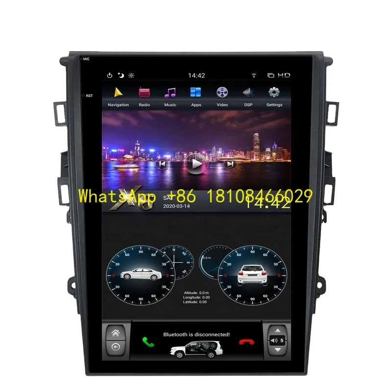 

12.1'' Vertical Screen 4+64GB Android Car Multimedia Player Radio GPS Navigation for Ford Mondeo Fusion MK5 2013-2019