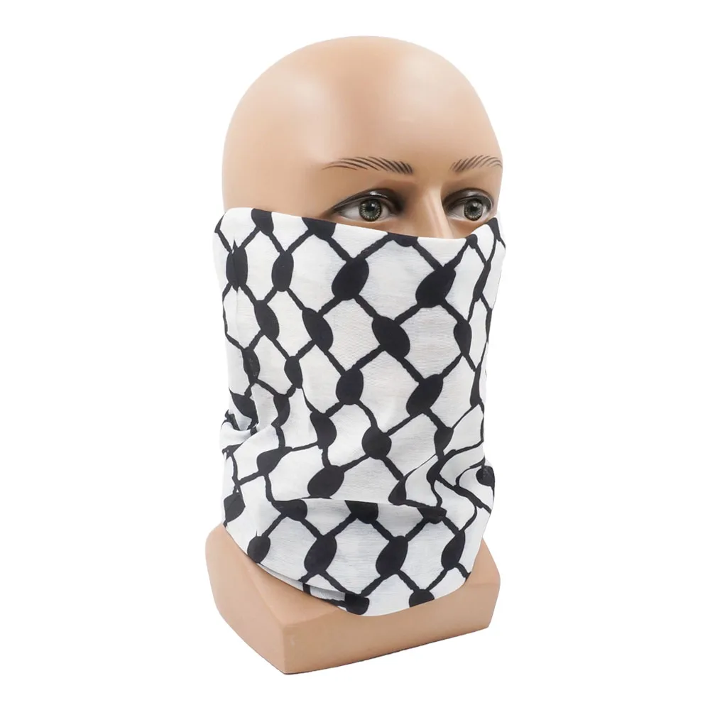 Palestinian Hatta Kufiya Folk Pattern Bandana Neck Gaiter Dustproof Face Mask Scarf Men Women Multifunction Cycling Balaclava