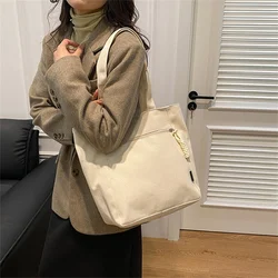 Women's Bag Shopper Simple Fashion Zipper Handbags Nylon Waterproof Solid Crossbody Large Capacity Tote Shoulder Bags For Women