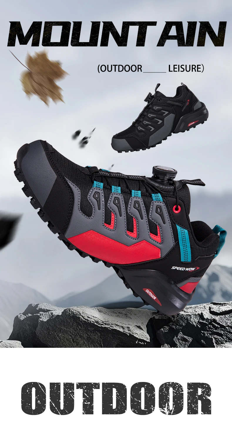 Neu eingetroffene Herren-Wanderschuhe, atmungsaktiv, zum Schnüren, Trekking, mit Dämpfung, Outdoor-Kletter- und Tourismus-Sneaker für Herren – Detail 2