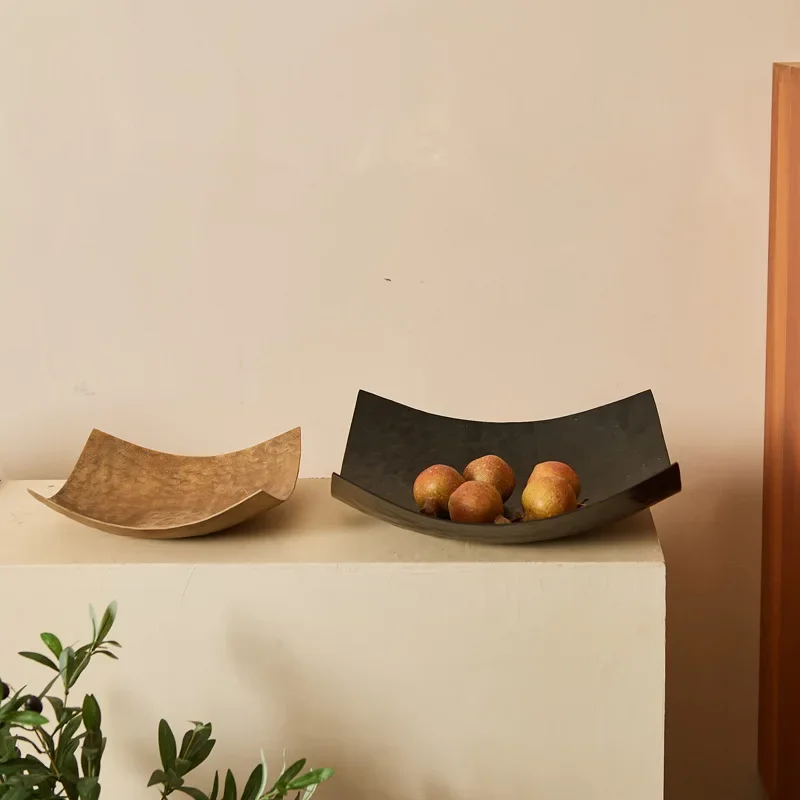 Creative aluminum black gold paper modeling metal simple tray home model room desktop storage decorative fruit plate