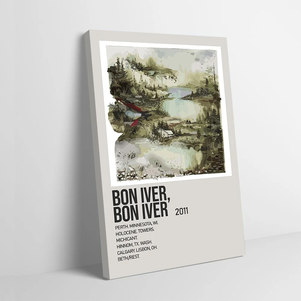

Постер альбома Bon Iver, настраиваемая печатная картина на холсте, настенное искусство, подарок для декора стен, современные картины для гостиной, искусство
