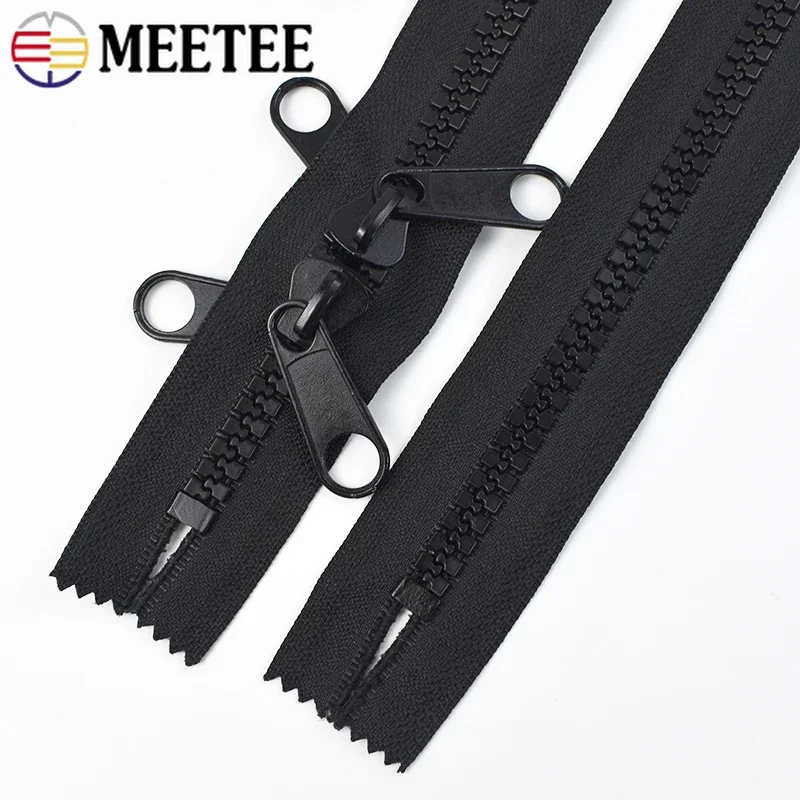 1-6Meters 10# Large Resin Zippers Double Sliders Close-End Zipper for Sleepbag Tent Long Zip Closure Repair Sewing Accessories