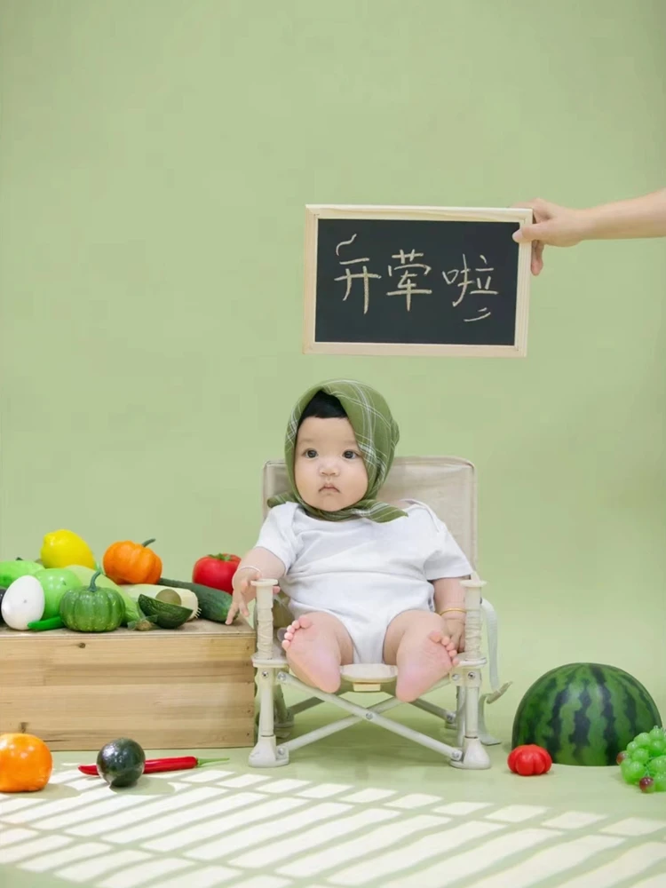 Childrens Photography Summer Hundred Days Year Old Meat Festival Baby Photography Vegetable and Fruit Props bebê  신생아사진