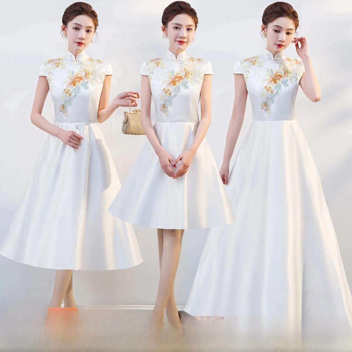 

Ele Chinese Evening Gown Host Welcome Award Ceremony Women's Traditional Costume ort Skirt Ball Dr