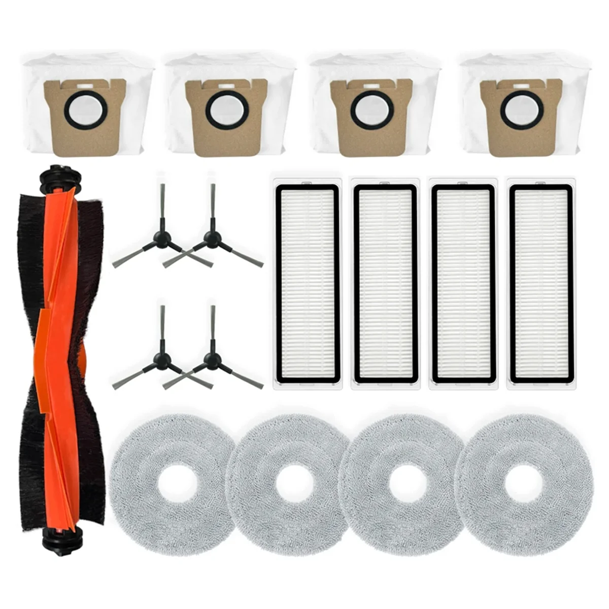 ABKR para Xiaomi Robot aspirador X20 Max / D109GL piezas de vacío rodillo principal Cepillo Lateral filtro Hepa paño de mopa bolsas de polvo