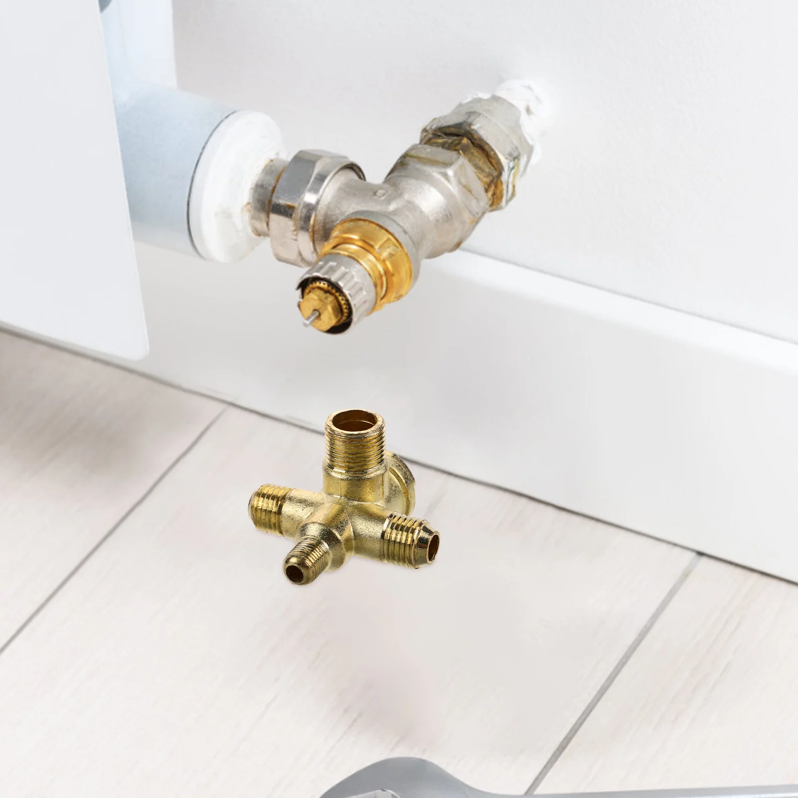 

4 Ways Double Tube Check Valve Copper Non Return Valve Pneumatic Joint Tools Pressure Tank Connector Replacement Part Air
