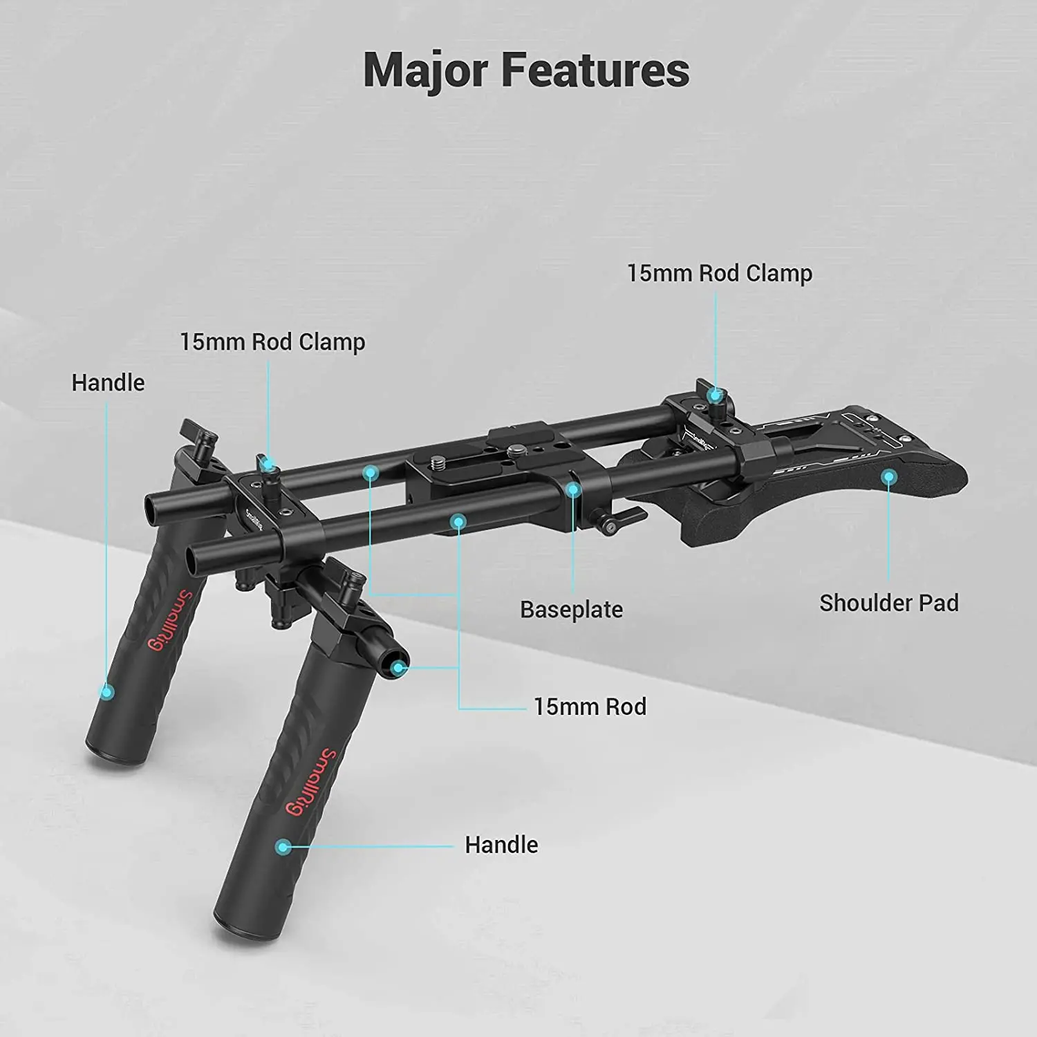 Универсальный базовый наплечный комплект SmallRig для режима съемки через плечо, несколько 1/4-20 резьбовых отверстий для крепления других аксессуаров 2896