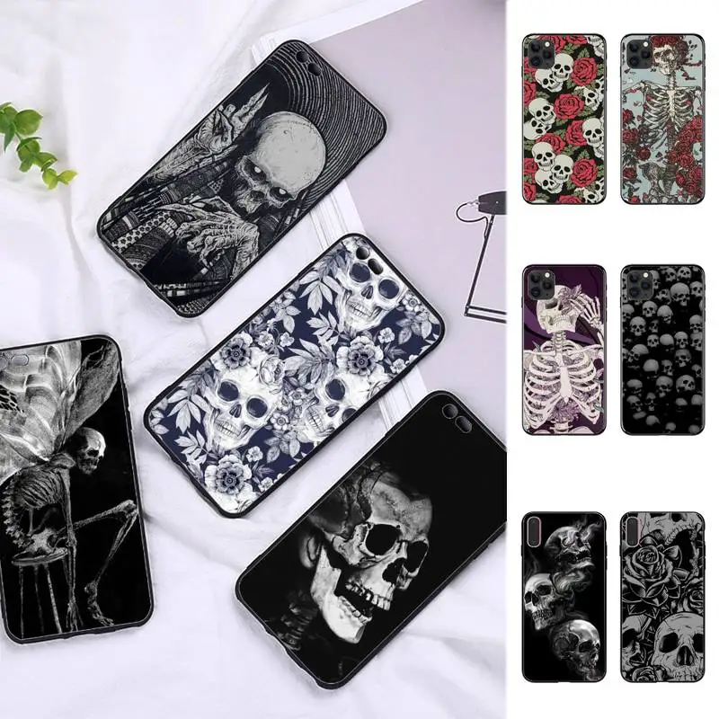 Gothic Fashion Skull Phone Case for iPhone 11 12 13 Mini Pro Max 8 7 6 6S Plus X 5 SE 2020 XR XS Funda Case