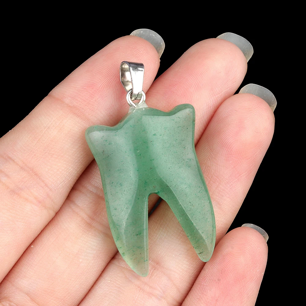 سحر العقيق الطبيعي قلادة شكل الأسنان فلاش الطبيعي اللابرادوريت جمشت قلادة لصنع DIY بها بنفسك مجوهرات إكسسوارات عقد