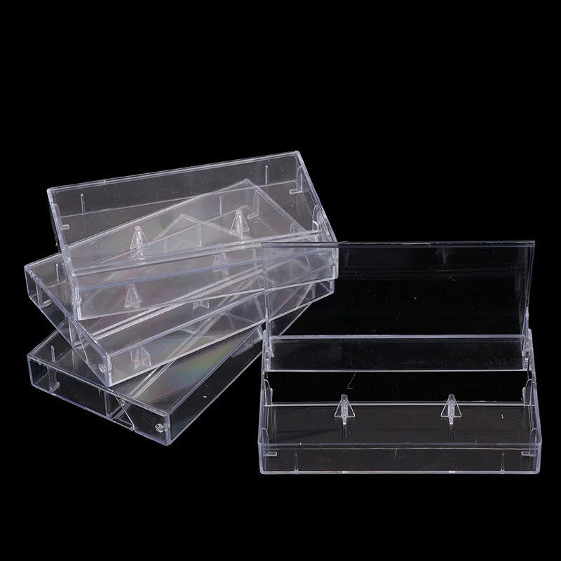 【TG16】() 10Pcs 2025 New Transparent Plastic Recording Blank Cassette Case Audio Storage Box Transparent Dustproof Box