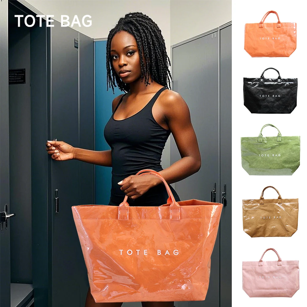 Bolsos de mano a la moda para mujer, bolsos con asa superior de PVC de gran capacidad, adecuados para viajes y trabajo de oficina, regalo de cumpleaños y Navidad