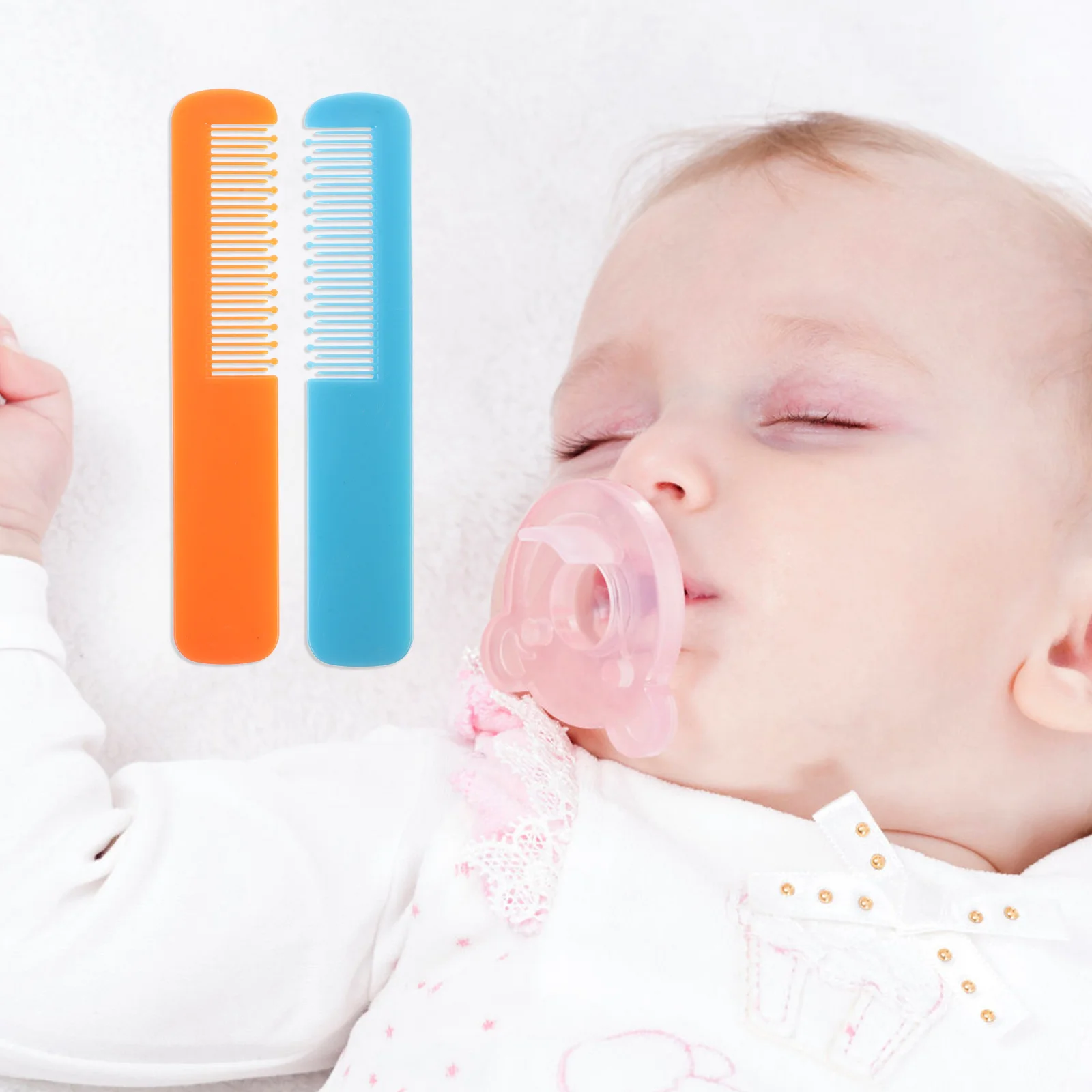 

2Pcs Baby Hair Comb Round Teeth Sensitive Scalp Baby Grooming Detangler Infant Toddler Hair Care Gentle Soft Comb Set