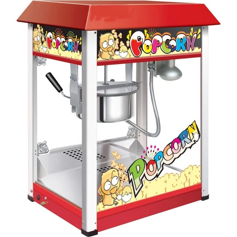 Commercial high-efficiency electric popcorn machine 220V stainless steel with timer hot-selling snack machine