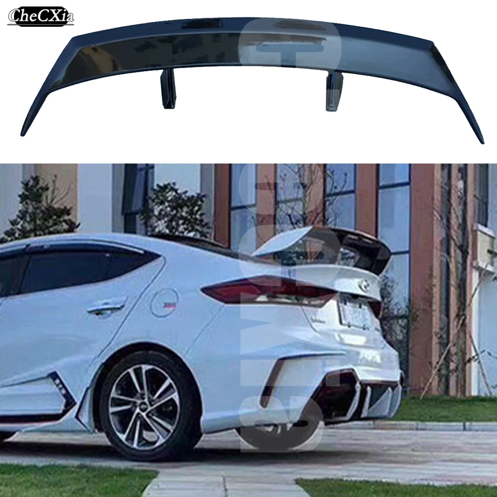 

For Hyundai Elantra Spoiler 2017 2018 2019 2020 High Quality ABS Spoiler GT Style Glossy Black Rear Spoiler