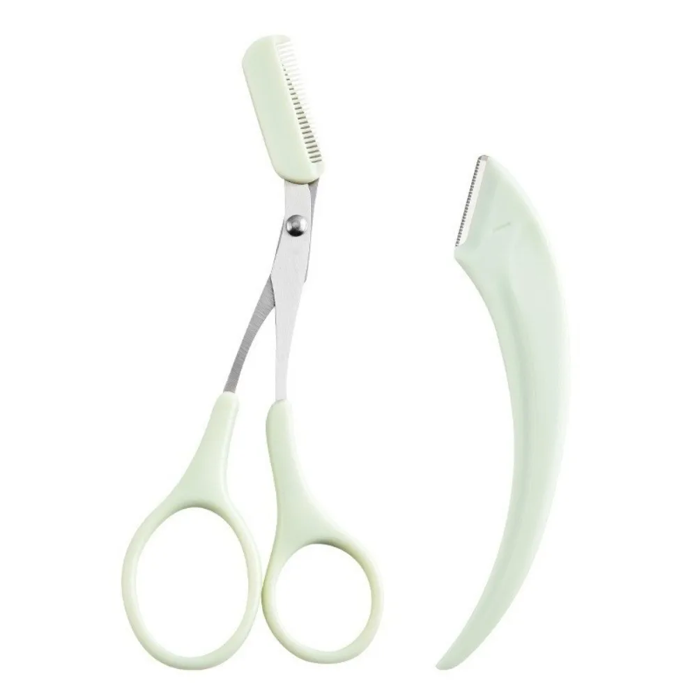 con peine recortador de cejas tijeras multifunción de acero inoxidable para recortar cejas tijeras de belleza de maquillaje ultrasuave