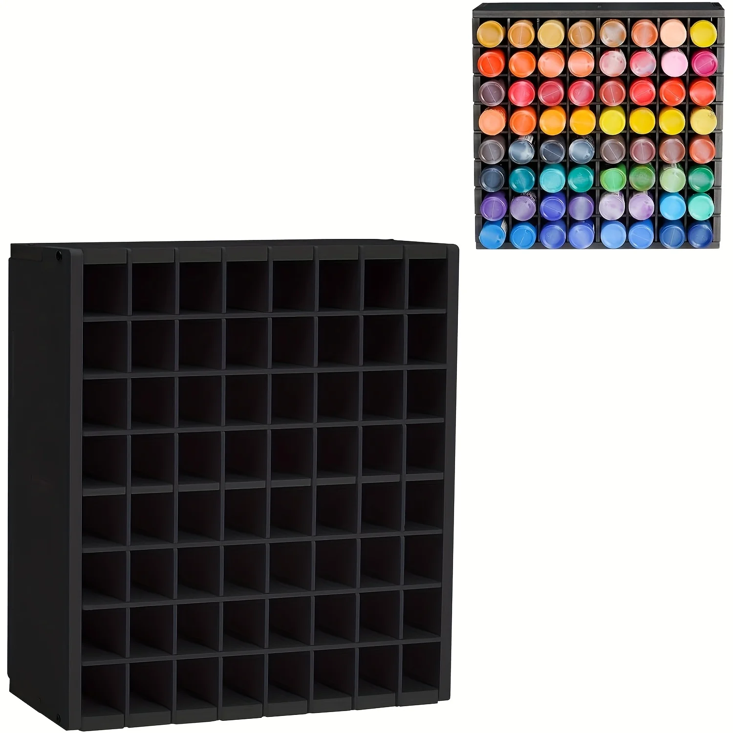 

Wall-Mounted Organizer for 64 Grids, Designed to Store Craft Paints. Ideal for Art Supply Enthusiasts And Those Who Love