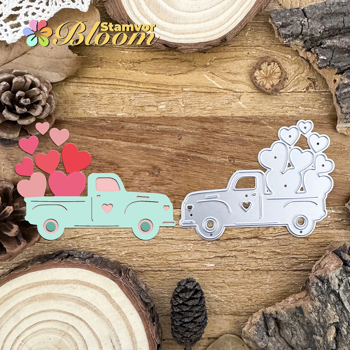 Original Love Valentines Day Truck Metall-Stanzformen, Scrapbooking, dekorative Prägung