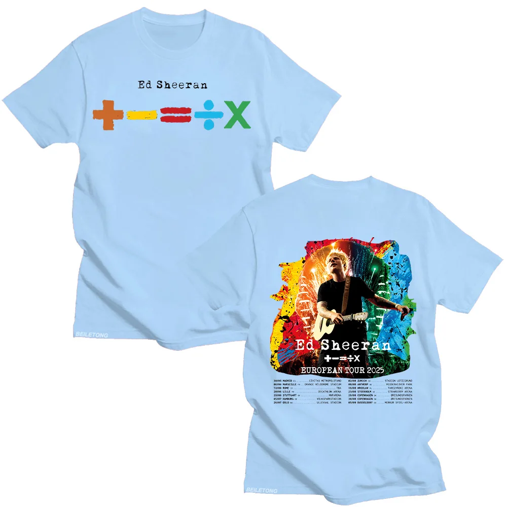 Ed Sheeran European Tour 2025 T-shirts Men's and Women's Cotton Clothing O Collar Short Sleeve Loose Fashion Tshirt Fan Gif Tees image 6