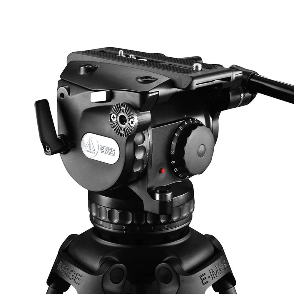 EG25A Professional 28kg Payload 100mm Fluid Head Aluminum Video Tripod With Ground Spreader