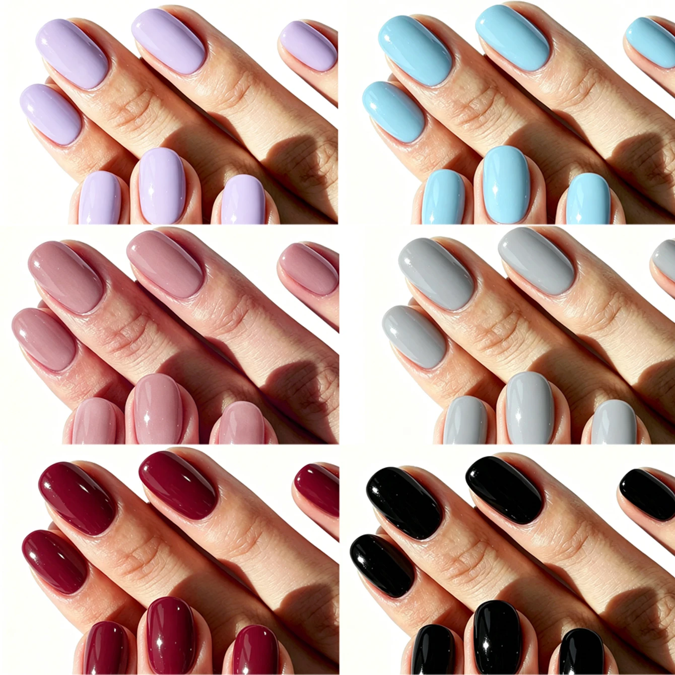 144 Stück kurze ovale Press-On-Nägel, einfarbig, vorgefärbt, weiche Gel-Kunstnägel, vollständige Abdeckung, glänzende künstliche Nagelspitzen, 6 Farben gemischt – Detail 15