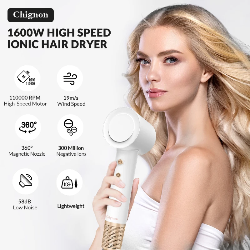 Ion Leafless Hairdryer Professional Hair Dryer with Ionization Super Ionic  Diffuser Blow Drier Electric Hot Air Dry Fohn