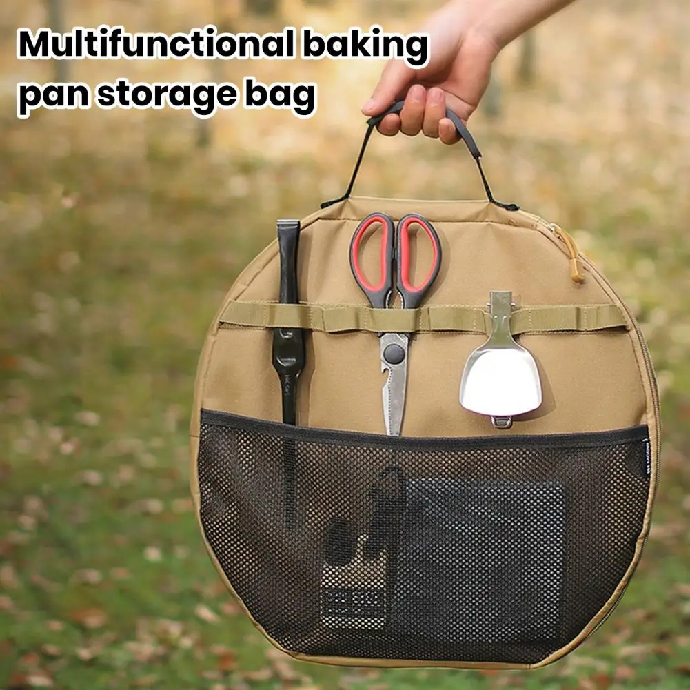 Compact Cookware Storage Solution Durable Waterproof Baking Pan Storage Pouch with Handle Zipper Closure Portable for Camping