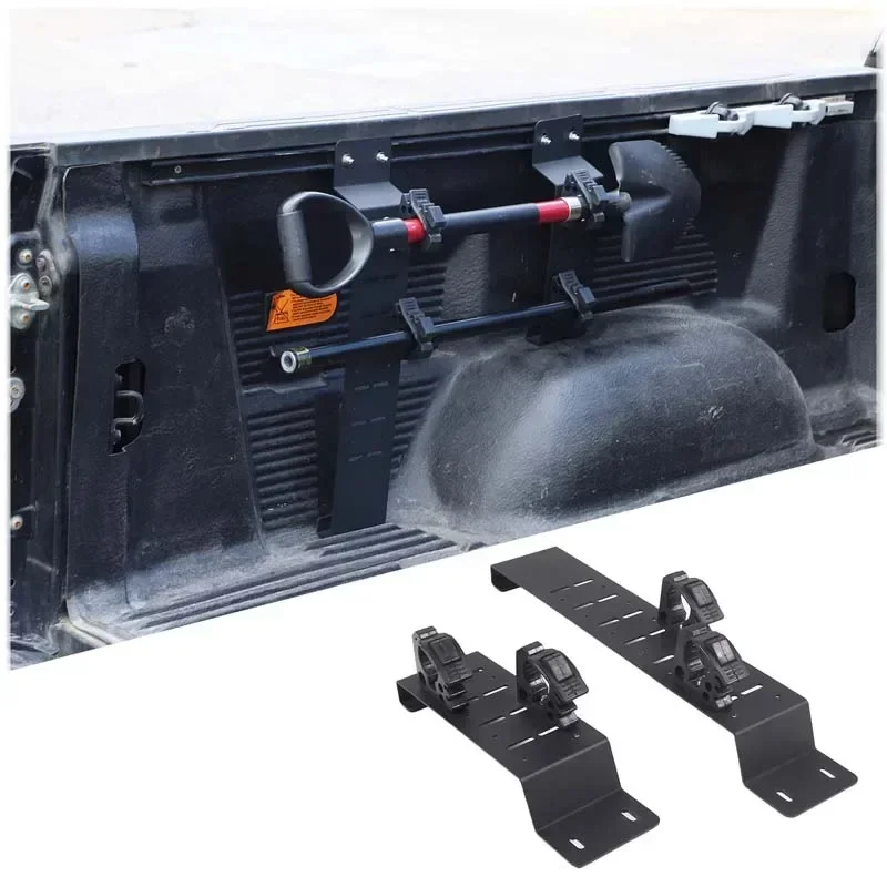 For 2014-2021 Toyota Tundra black carbon steel car tailgate cargo box sidebar multi-function tool fixed bracket auto accessories