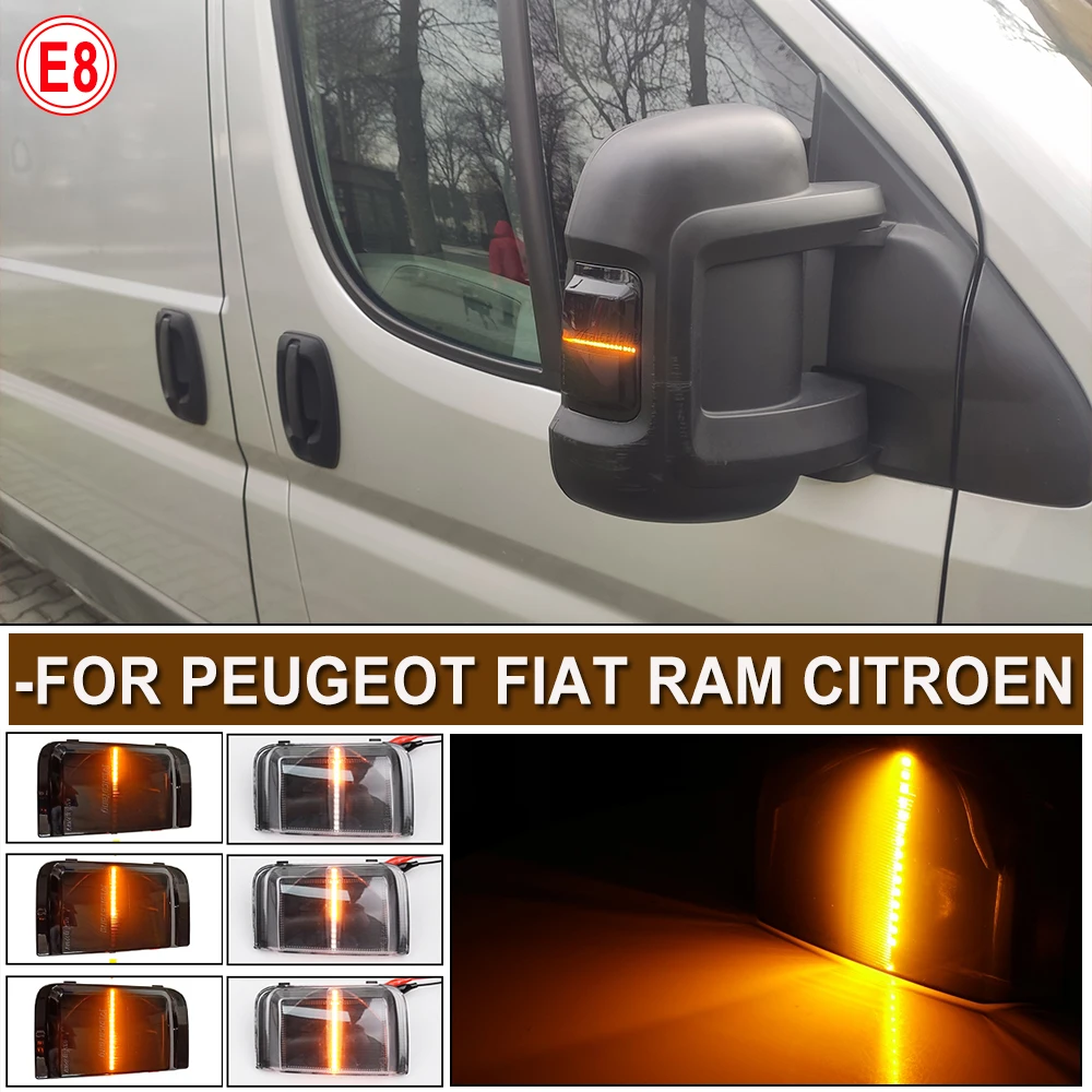 2pcs For Peugeot Boxer For Citroen Jumper RELAY Truck Car LED Dynamic Turn Signal Mirror Light For RAM PROMASTER For Fiat Ducato