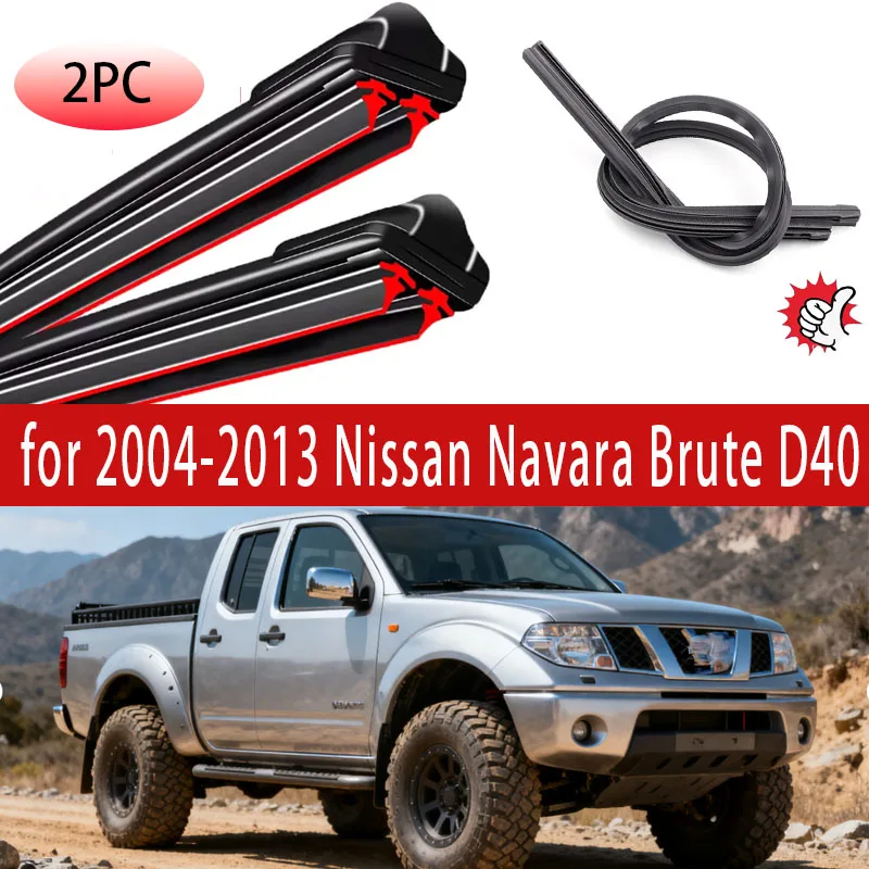 

2PCS Car Wiper Blades for 2004-2013 Nissan Navara Brute D40 Front Windscreen Windshield Double Rubber Accessories 2011 2012 2013