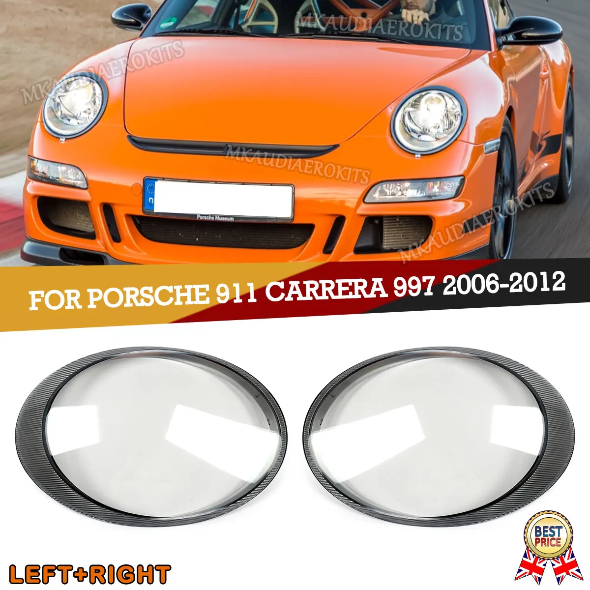 

Колпачки для передних фар Magickit 2 x, подходят для Porsche 911 Carrera 997 2006-2012, прозрачные автомобильные аксессуары, инструменты