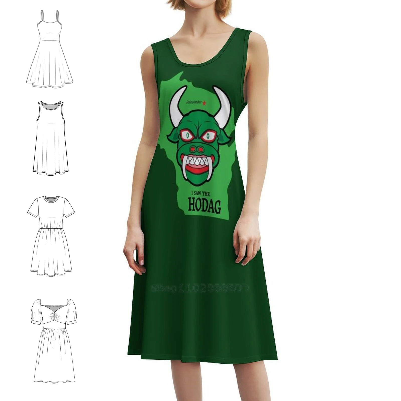 I Saw The Hodag Wisconsin State Souvenir Patch Floral Smock Dress For Women Spring Summer Casual Dress For Party Hodag The