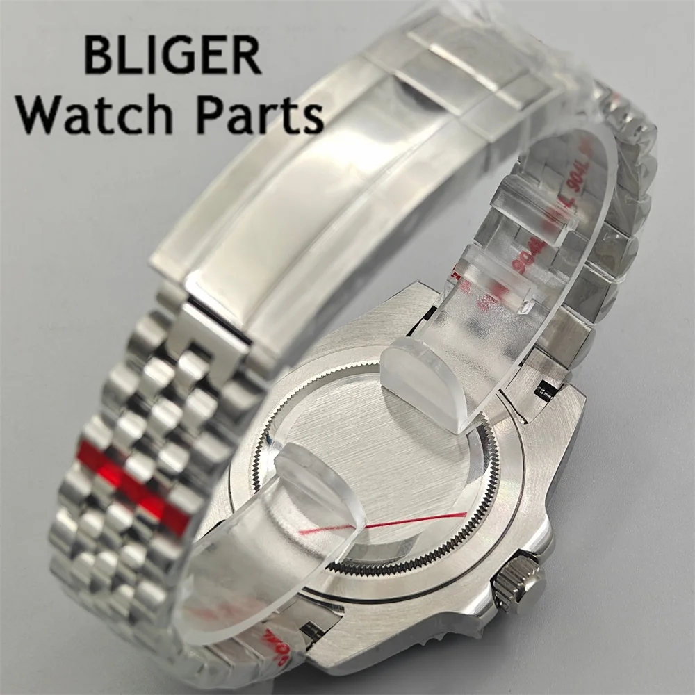 BLIGER GMT Watches Men's Luxury Sapphire Automatic Mechanical Watch 40MM Stainless Steel Waterproof Watch Luminous Ceramic Bezel