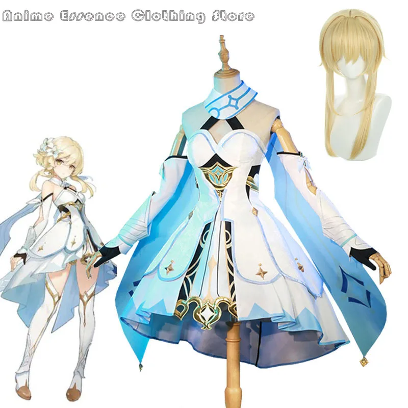 Game Genshin Impact Traveler Lumine Cosplay Costume Anime Lumine Original Version Cos Uniform Halloween Women Costumes Full Set