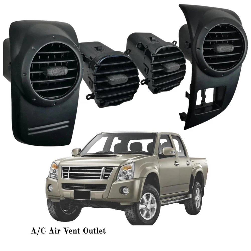 For Isuzu D-Max 07-11 8-97299-274-0 8-97299-273-0 Dash Side Air Outlet Panel& A/C Conditioner Vent Grille Kit- 4 Pieces Included