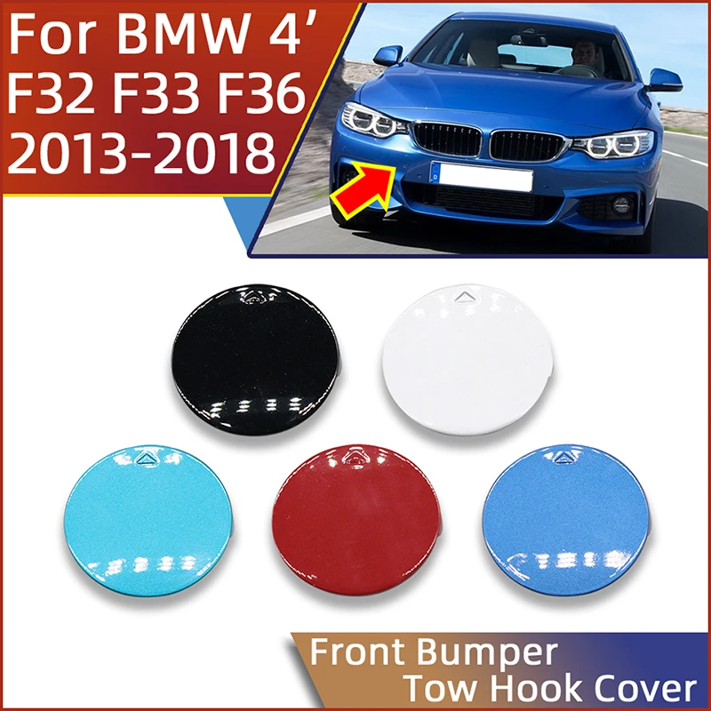 

Передний бампер для BMW 4 M-Sport F32 F33 F36 2013-2018, буксировочный крючок, крышка прицепа, яркая окрашенная крышка высокого качества