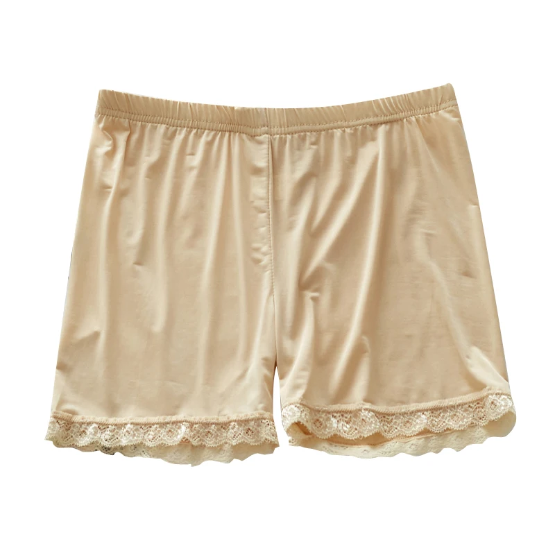 Boxer sem costura de seda gelada para meninas, roupas íntimas na moda, shorts magras, seda gelada, shorts de segurança, doce solto, antireflexo, sem costura, sono em casa