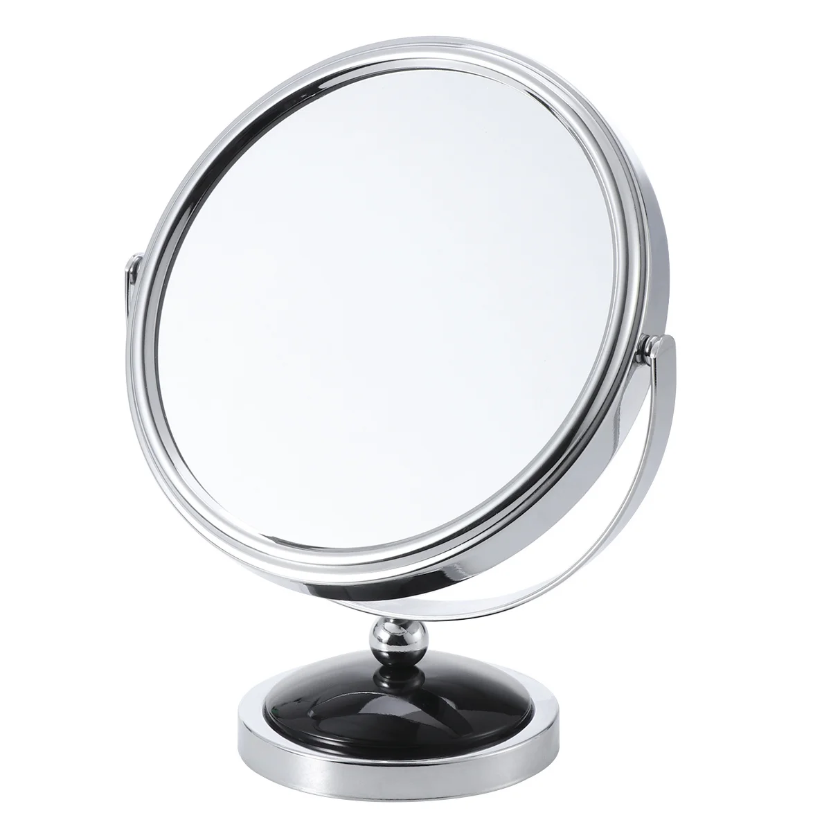 Specchio per trucco ingranditore 2X Nero Dimensioni L Rotante da tavolo Vanity Double Sided Base antiscivolo HD antiruggine regolabile a 360 gradi