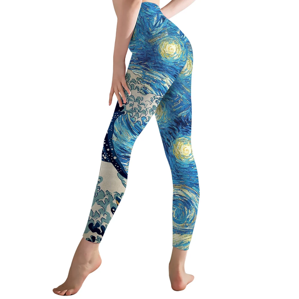 

CLOOCL Women Sport Fitness Leggings Ukiyo-e Kanagawa Surf 3D Printed Sports Pants Yoga Slim Tights Trousers for Women Clothing