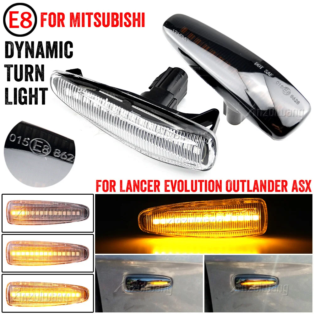 Turn Signal Side Marker LED Light For Mitsubishi Lancer Evolution Evo X Outlander Sport RVR ASX Mirage Dynamic Blinker Indicator