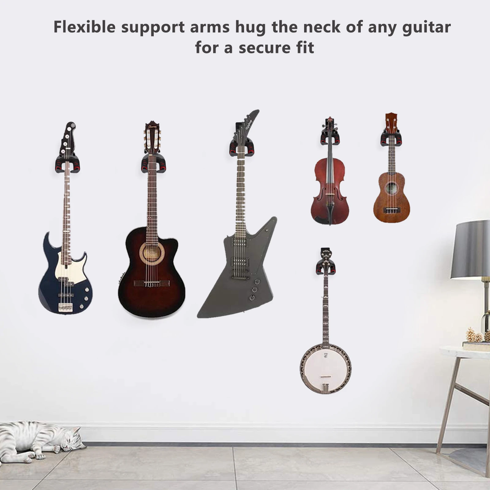 

Hook Guitar Storage Hooks Wall Hangers Coat Display Rack Black Holding Wall-Mounted