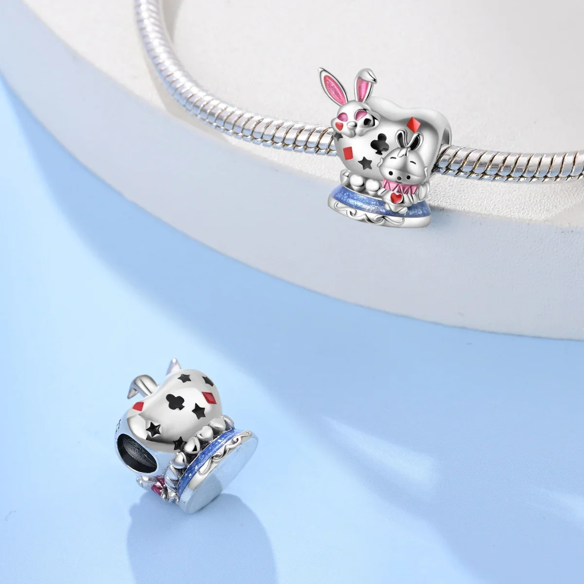 Silver 925 Fairy Tale World Series Fairyland Rabbit Charms Beads Fit Pandora Original Bracelet for Women Diy Fine Jewelry Gift